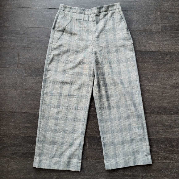 Selected Women Plaid Zip Straight Pants - Picture 1 of 12